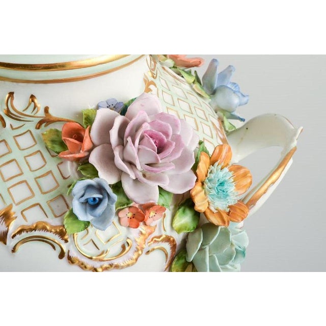 Large Lidded Porcelain Vase on Stand, Dresden, Germany, 1920s For Sale - Image 6 of 10