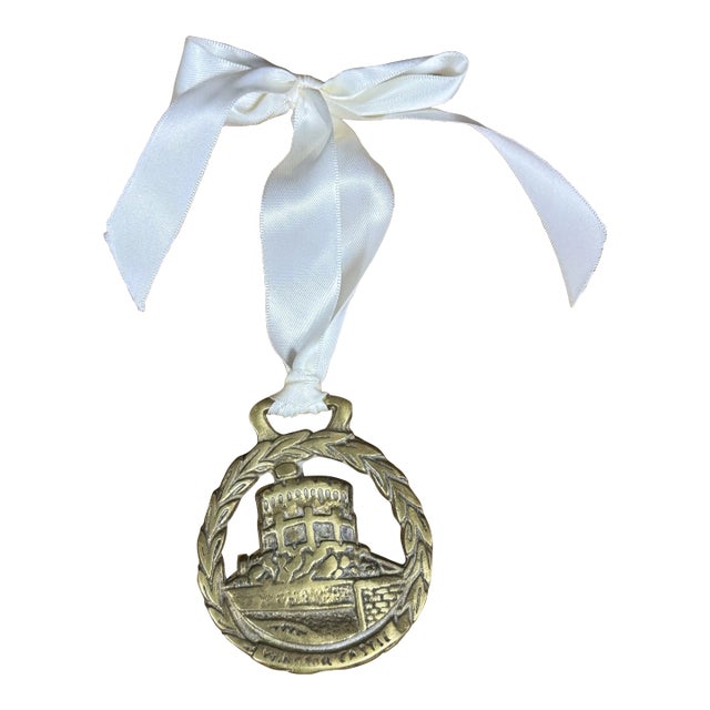 Vintage English Horse Brass Ornament Windsor Castle For Sale