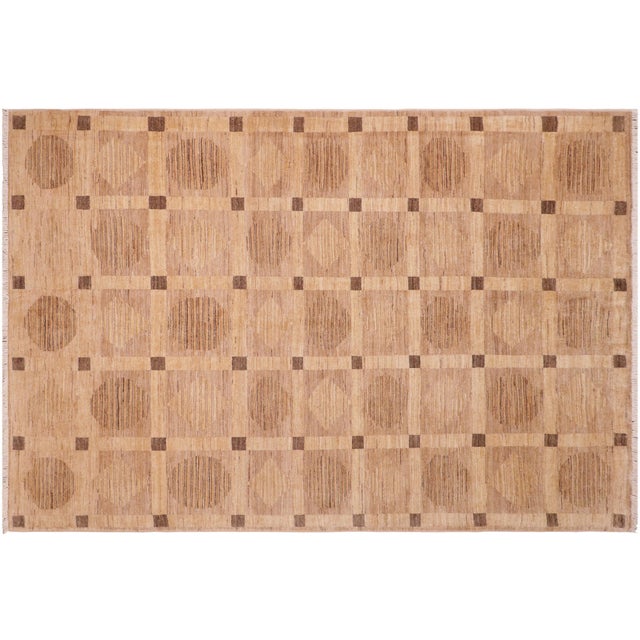 Contemporary Gabbeh Tan/Brown Wool Rug - 6'0'' X 8'6'' For Sale - Image 9 of 10