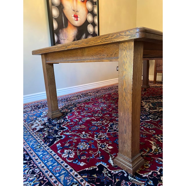 Wood English Expanding Wind Out Dining Table With Joseph Fitter Screw Expander (Late 19th Century) & 5 Chairs For Sale - Image 7 of 15