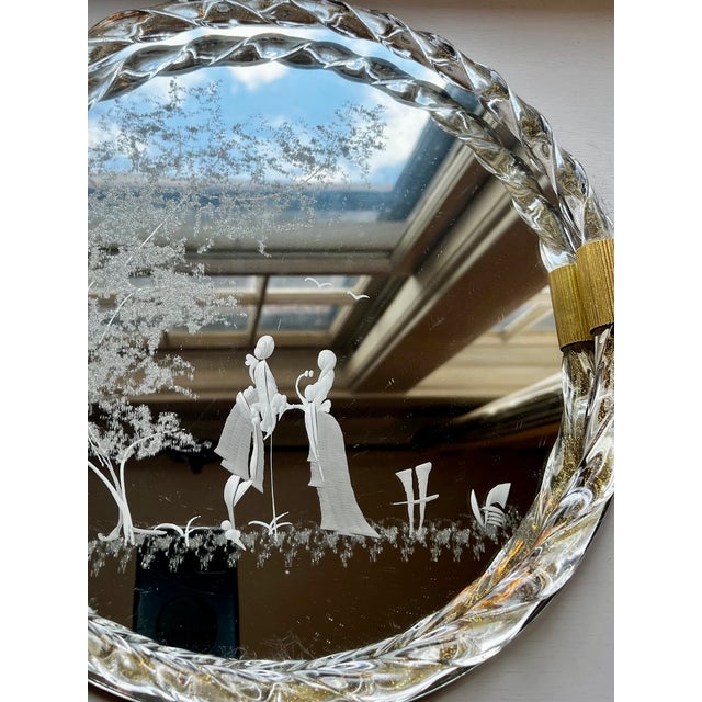 Art Deco 1940s Venetian Murano Style Gold Fleck Dresser Tray For Sale - Image 3 of 8