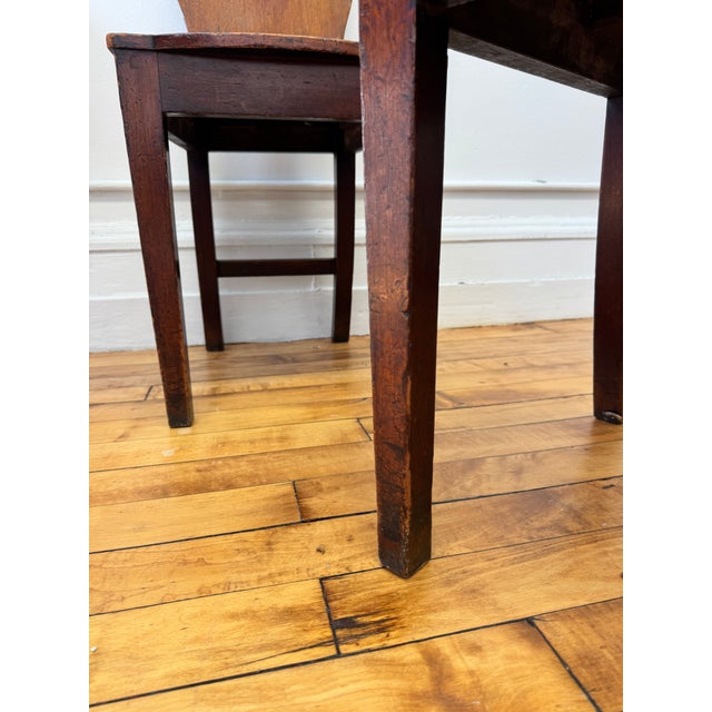 Brown Set of Four George III Mahogany Hall Chairs, Circa 1780 For Sale - Image 8 of 9
