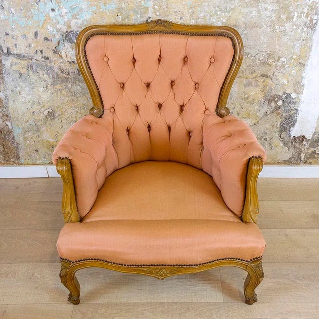 Neoclassical Walnut Armchair, 1930s For Sale - Image 12 of 14