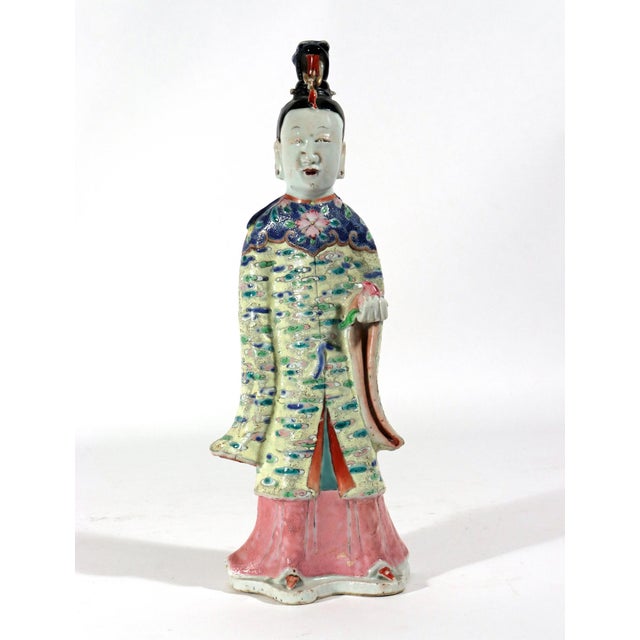 Ceramic 18th-Century Chinese Export Porcelain Figures of Two Immortals For Sale - Image 7 of 13