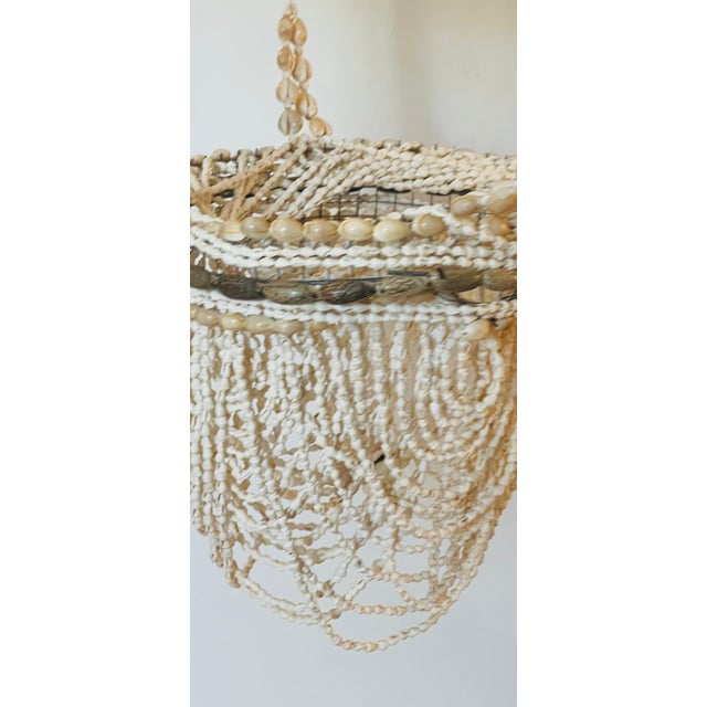 Coastal 1960s Gorgeous Coastal Tiny Sea Shells Beaded Chandelier For Sale - Image 3 of 5