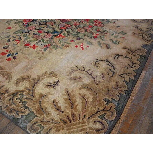 1910s Antique American Hooked Rug For Sale - Image 5 of 6