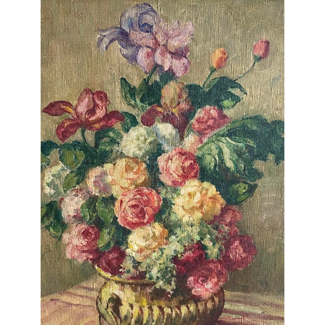 Large Post-Impressionist Floral Still Life Oil Painting by Mischa Askenazy For Sale - Image 4 of 5