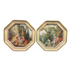 1960s Francois Boucher Octagonal Wall Hangings - A Pair