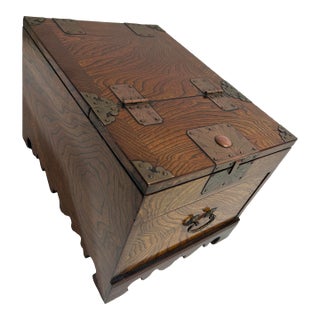 Late 20th Century Korean Jwagyeong, Folding Mirror Zeldova Wood Box With Drawer - 1 Piece For Sale