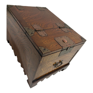 Late 20th Century Korean Jwagyeong, Folding Mirror Zeldova Wood Box With Drawer - 1 Piece