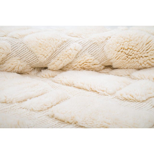 Raised Organic Embossed Hand-Knotted Wool Rug | 11'2" X 6'11" | One of a Kind For Sale - Image 4 of 10