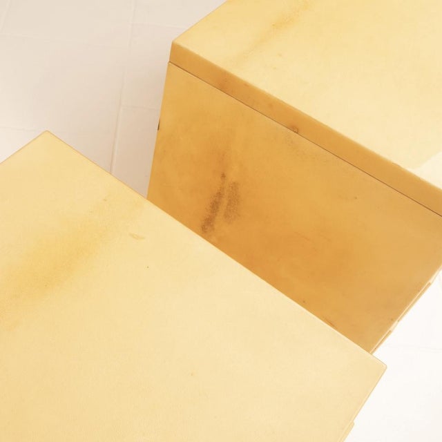 Pair of Vintage Parchment Nightstands by Aldo Tura, 1960s For Sale - Image 10 of 18