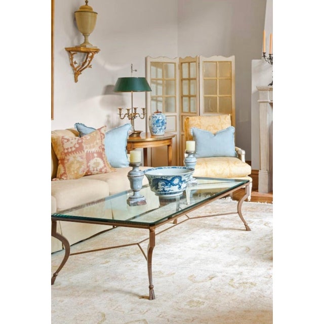 Baker Simmons Sofa With Dressmaker Flounce, in Straw Chenille For Sale - Image 12 of 12