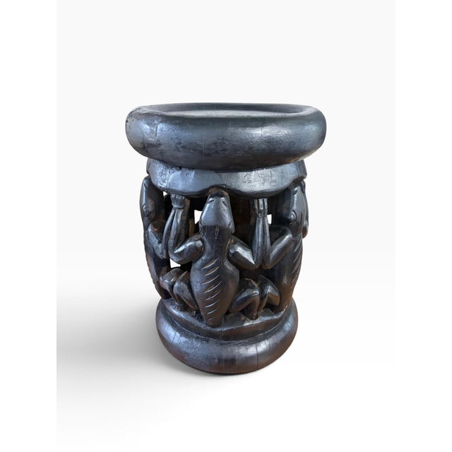 Tribal Vintage Tribal Nobility Bamileke Crocodile Stool/Table Cameroon 16" H For Sale - Image 3 of 10