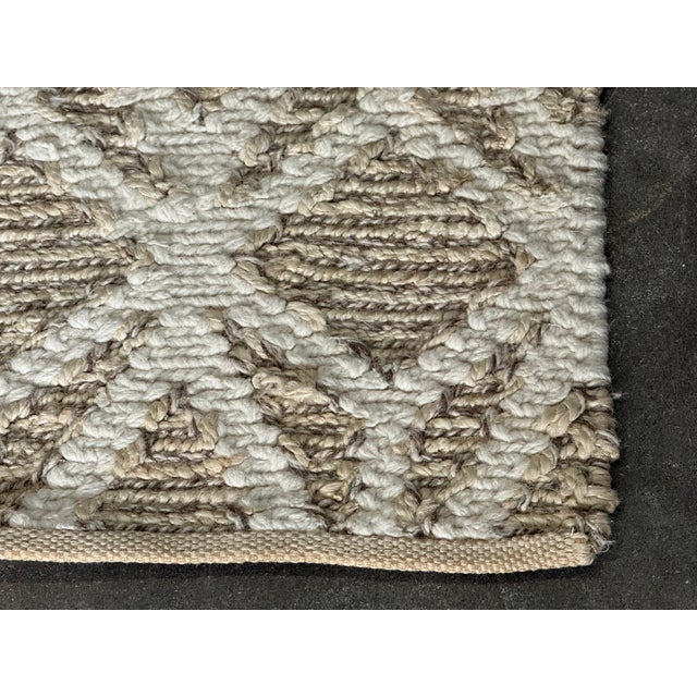 West Elm 9ft × 11ft 11in West Elm Geometric Wool Jute Area Rug For Sale - Image 4 of 12