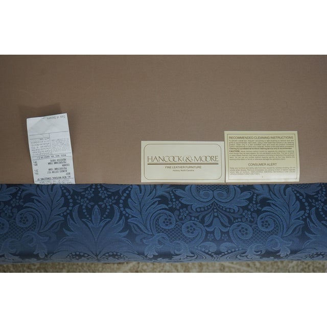 Hancock & Moore Chippendale Style Blue Damask Sofa For Sale - Image 17 of 18