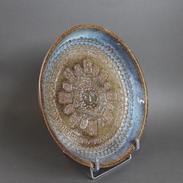 Stoneware Bowl with Sun Motif by Jean-Claude Taburet for Hb Henriot, 1960s-1970s For Sale - Image 9 of 18