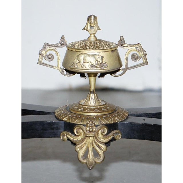 19th Century Louis Philippe Ebonised Marquetry Inlaid Bronze Extending Table For Sale - Image 13 of 17