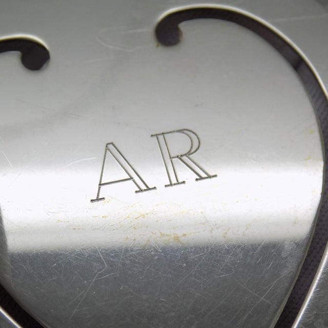 Metal Vintage Italian Handmade Silver Heart-Shaped Bookmark Engraved with Ar, Padova, 1980s For Sale - Image 7 of 14