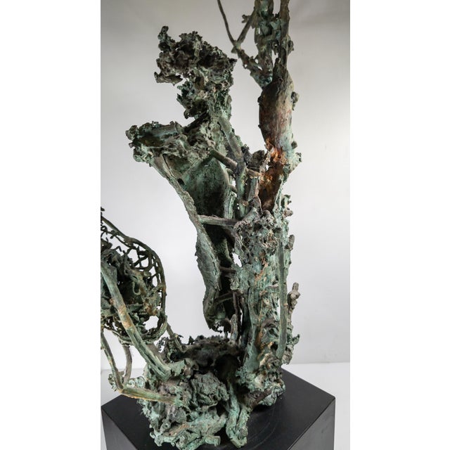 Mid-Century Modernist Abstract Brutalist Verdigris Copper Sculpture Mold of Ant Hill Colony For Sale - Image 11 of 16