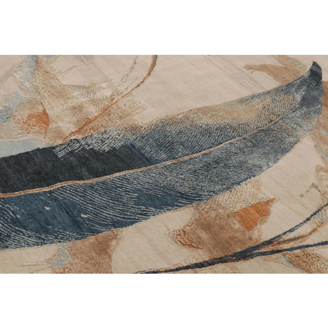 2010s Rug & Kilim's Modern Abstract Rug in Botanical Rust and Indigo For Sale - Image 5 of 8