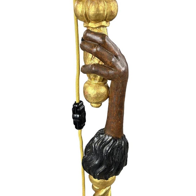Antique Sculptural Gilded Wooden Floor Lamp, 1920s For Sale - Image 4 of 10