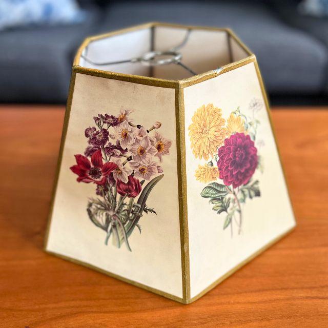 Mid-Century, Botanical Hexagon Lamp Shade For Sale - Image 6 of 10