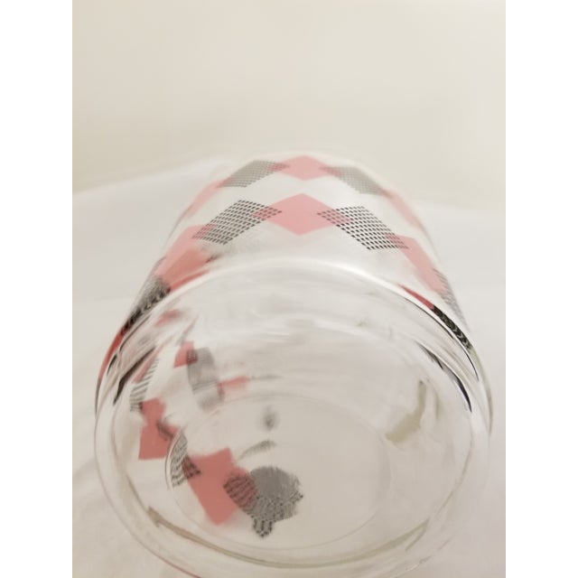 1960s Vintage Hazel Atlas Pink and Black Domino Glass Pitcher For Sale - Image 9 of 10