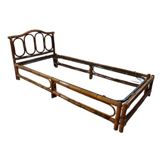 Bamboo and Rattan Bed, 1970s For Sale
