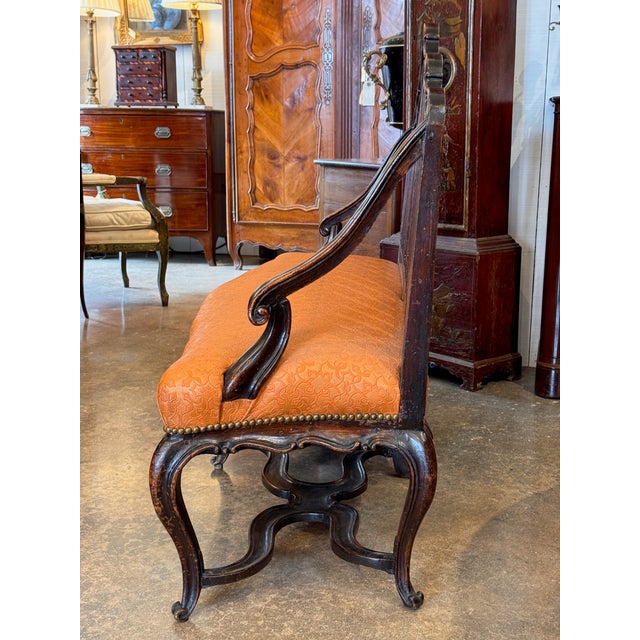 18th Century Italian Walnut Settee With Scrolled Arms For Sale - Image 13 of 13