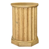 1970s Neoclassical Column-Form Side Table in Bleached Oak by Baker For Sale