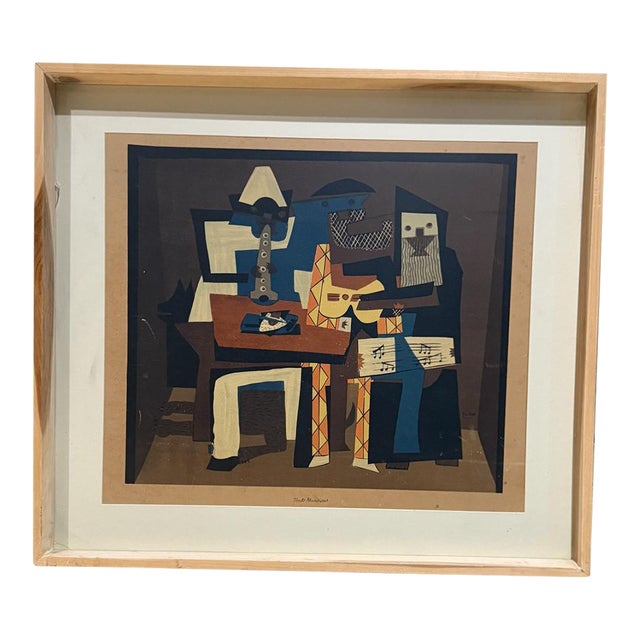 Vintage Modern Framed Art Picasso Three Musicians MoMA For Sale