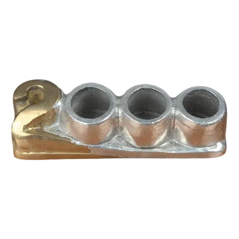 Vintage 2000 Shape Brutalist Bronze & Aluminum Desk Organizer by David Marshall for ART 3 For Sale