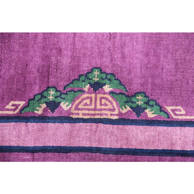 Purple 3'x5' Vintage Chinese Art Deco Rug | Purple | Deco Carpet For Sale - Image 8 of 8