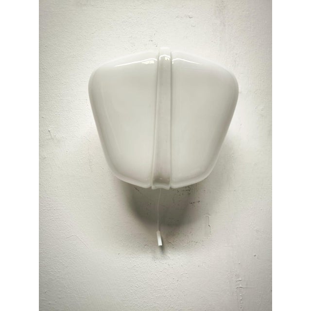 Contemporary Ceramic and Glass Wall Lamp with Double Light and Pull Cord Ignition, 1950s For Sale - Image 3 of 13