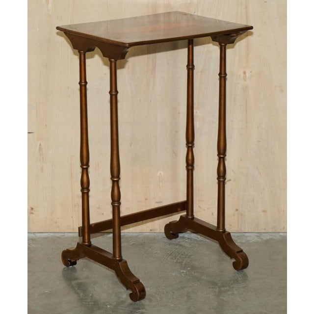 Victorian Hand Painted Nest of Tables Depicting Romantic Lovers Scenes, Set of 4 For Sale - Image 17 of 18