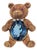 18k Gold Blue Topaz Teddy Bear Pin or Pendant For Sale