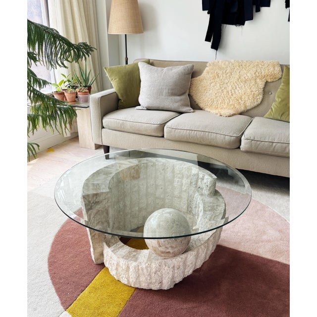 Stone Vintage 1980s Postmodern Maitland Smith Style Sculptural Coffee Table For Sale - Image 7 of 8