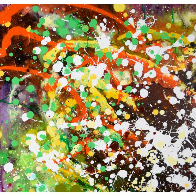 "You've Got to Like Purple" - Expressionist Composition in Acrylic on Canvas Bold abstract splatter composition by...