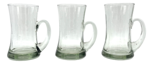 Mid-Century Modern Brutalist Studio-Glass Tankards in the style of Erik Höglund from Kosta Boda, 1960s, Set of 3