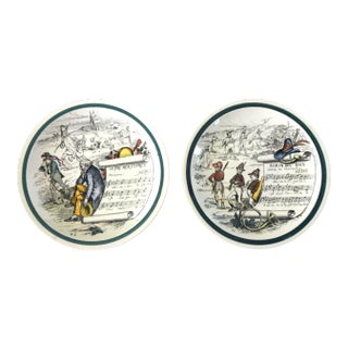 Antique 1880-1920 French Montereau Opera Plates - a Pair For Sale