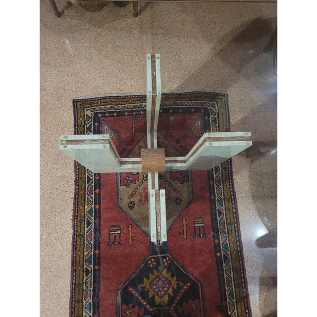 Travertine and Marble Dining Table with Glass Top, 1970s For Sale - Image 4 of 13