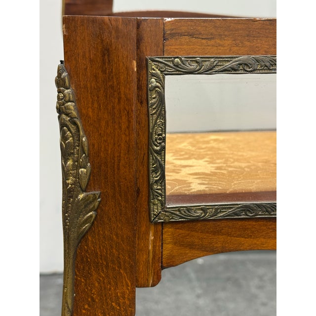 Louis XV Style Glass Top Vitrine Display Table, Vintage For Sale - Image 10 of 12