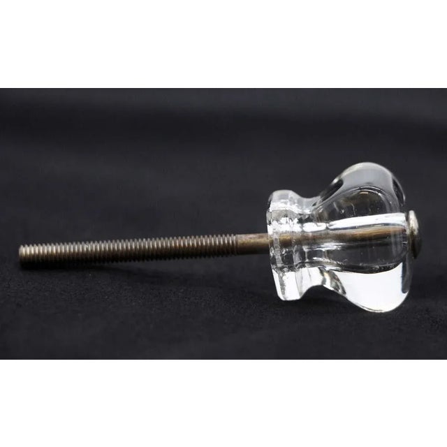 Vintage 1 In. Hexagon Clear Glass Drawer Cabinet Knob For Sale - Image 4 of 5