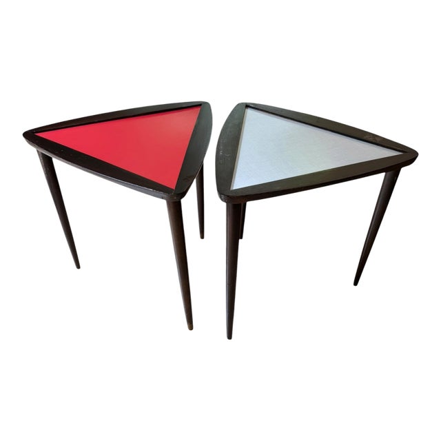 1960s Guitar Pick Side Tables in the Style of Arthur Umanoff - Pair For Sale