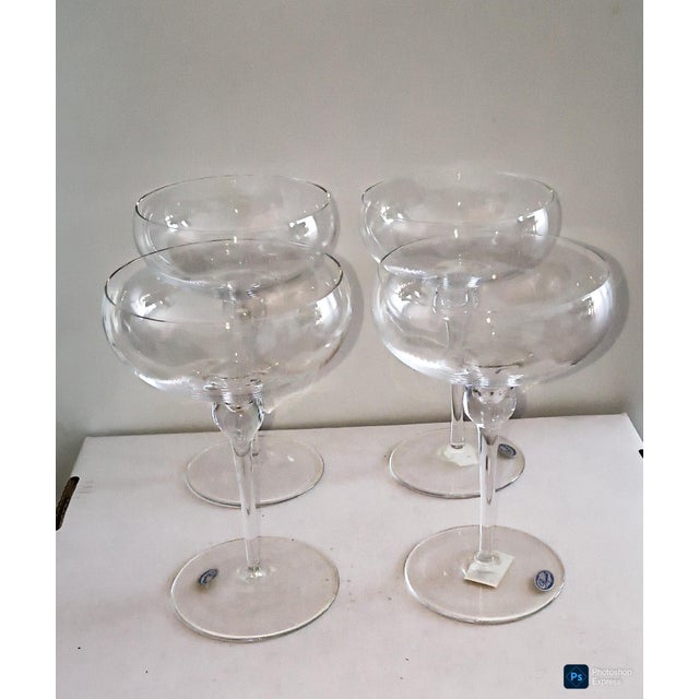 Transitional Late 20th Century 8 Rogaska Crystal Champagne Coupes For Sale - Image 3 of 5