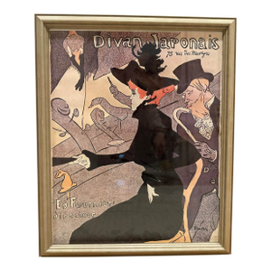 Late 20th Century Framed Henri De Toulouse-Lautrec “Divan Japonais” Poster Reproduction