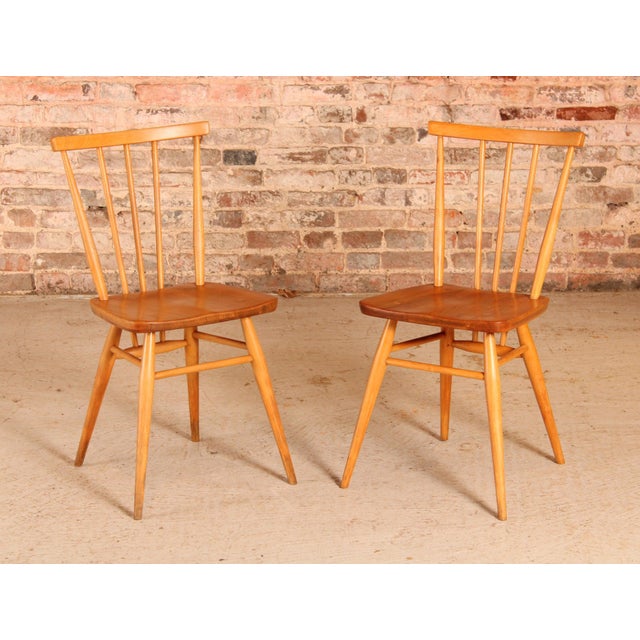 Model 391 Chairs in Elm and Beech from Ercol, 1960s, Set of 4 For Sale - Image 3 of 11