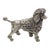 Vintage Italian Handmade Genuine Silver Poodle Dog Large Detailed Solid Figurine For Sale