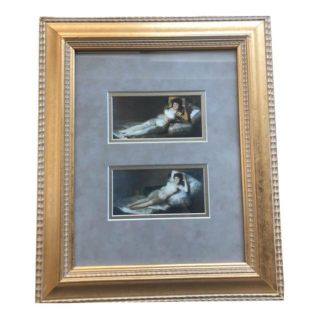 After "The Maja Nude and Clothed" by Goya, Canvas & Framed Print For Sale